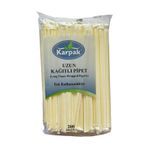 Kağıtlı Sargılı Beyaz Tek Kullanımlık Düz Pipet Kamış 23 Cm. - 200 Adetlik 1 Paket