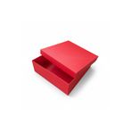 Kağıtmarket powered by Nota KIRMIZI HEDİYE KUTUSU 25 X 25 X 8 Cm * KREM KIRPINTI KAĞIT HEDİYELİDİR