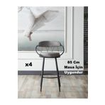 Kagu Relax Plus Tel Sandalye 85 cm Masa için Mutfak-Cafe 4'lü