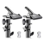 KAGYOKU 2 ADET Ağır Metal Kelepçe Tutucu ile 5/8 "Işık Standı Eki Reflektör Kelepçe Şemsiye Delik ve Vida Dağı Fotoğraf Stüdyosu Reflektörler için