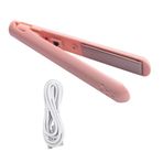 Kahdsvby 2'si 1 arada çift amaçlı saç maşası, mini saç düzleştirici, seyahat saç maşası, taşınabilir saç maşası, mini USB pembe