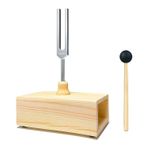 Kahdsvby 432 Hz akort çatalı, gümüş ve ahşap rengi + alüminyum alaşım ayar çatalı, iyileştirme için, akort çatalı rezonans dersleri, işitme testleri, rezonans kutulu meditasyon
