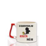 Kahramanlar Bu Ayda Doğar Baskılı Eş Arkadaş Baba Doğum Babalar Gününe Hediyelik Kulplu Kupa Bardak, QBLK5411-K-1