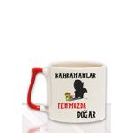 Kahramanlar Bu Ayda Doğar Baskılı Eş Arkadaş Baba Doğum Babalar Gününe Hediyelik Kulplu Kupa Bardak, QBLK5411-K-7