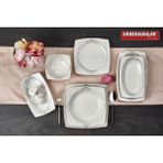 Kahramanlar Carol 5708 Kare Bone 55 Parça Yemek Takımı