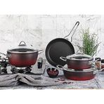 Kahramanlar Fiesta Red-Black 7 Parça Granit Tencere Seti