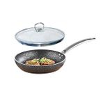 Kahramanlar Granit Tava 20 Cm Cam Kapaklı Siyah