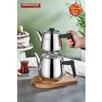 Kahramanlar Luna 2.10 lt Black Orta Boy Çaydanlık Takımı
