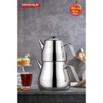 Kahramanlar Piramit 7 lt XXL Platin Çaydanlık Takımı