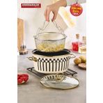 Kahramanlar Prime Cream Emaye Kızartma Tenceresi 22 CM