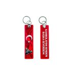 "Kahrolayım Senden Başka Seversem" Türk Asker Bayrak Çift Taraflı Anahtarlık 3D, (12 Cm X 3 Cm)