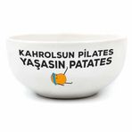 Kahrolsun Pilates Yaşasın Patates Beyaz Seramik Kase - Hediye Seramik Kase
