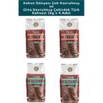 Kahve Dünyası Çok Kavrulmus ve Orta Kavrulmuş Türk Kahvesi 1 kg x 4 Adet - 100 gr