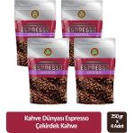 Kahve Dünyası Espresso Çekirdek Kahve 250 gr x 4 Adet