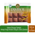 Kahve Dünyası Tambol Antep Fıstığı Krokan Dolgulu Sütlü Çikolata 100 gr x 10 Adet