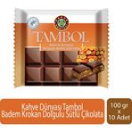 Kahve Dünyası Tambol Badem Krokan Dolgulu Sütlü Çikolata 100 gr x 10 Adet