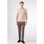 Kahve Düz Slim Fit Casual Erkek Pantolon