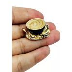 Kahve Fincanı Broş - Retro Tasarım Latte Cup Brooch | Kahveseverlere Hediye Aksesuar