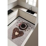 Kahve Fincanı Desenli Dijital Baskı Kaymaz Taban Mutfak Halısı H0057