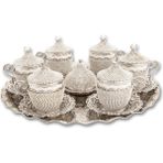 Kahve Fincanı Lokumluk Seti Türk Arap Kahvesi Espresso Fincan Tabağı Kristal Set 6 Lı Set