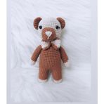 Kahve Miniş Ayıcık Uyku Arkadaşı Amigurumi Organik Oyuncak