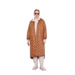 Kahve Parlak Kapitone Çıtçıtlı Mont
