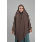 Kahve Pratik Hazır Geçmeli Tesettür Eşarp Krep Bağcıklı Sufle Hijab 2313_14