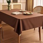 Kahve Rengi Dikdörtgen Masa Örtüsü - Yemek Masaları, Büfeler ve Kamp için Yıkanabilir Kırışıklık Önleyici PU Kumaş - 89,9 x 140 cm - Lekeye Dayanıklı Dekoratif Kılıf
