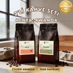Kahve Seti 2'li Rwanda - Kenya Çekirdek-Filtre Kahve 500g %100 Arabica (Öğütme Seçenekli) - Öğütülmüş Espresso