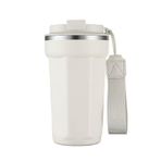 Kahve Seyahat Kupası Kapaklı Dökülmeye Dayanıklı, Halatlı Yalıtımlı Kahve Kupası,Paslanmaz Çelik Bardak Bardakları,Sıcak ve Soğuk İçecek Termosları 17oz/510 Ml (Beyaz)