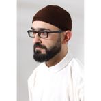 Kahve Super Namaz Dantel Detayli Orme Orlon Namaz Takkesi