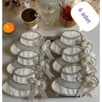 Kahve Yan Peçete,kokteyl Peçetesi,sunum Peçetesi,kahve Sunum Peçetesi,parti Peçetesi - 13 x 15 - Ekru - Gümüş