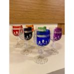 Kahve Yanı Bardağı Bohemia Kristal 6'lı 6 Renk Karışık El Yapımı