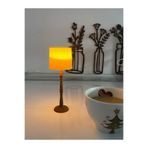 KAHVE YANI MİNİ 14 CM SUNUMLUK DEKORATİF MUMLUK LED MUM DAHİLDİR plastik