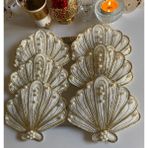 Kahve Yanı Peçete,kokteyl Peçetesi,sunum Peçetesi,kahve Sunum Peçetesi,parti Peçetesi - Ekru - Gold - 13 x 14