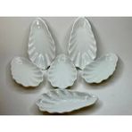 Kahve Yanı Porselen Lokumluk Şekerlik Büyük Istiridye Çerezlik 6’lı 14 cm 92358 - Beyaz