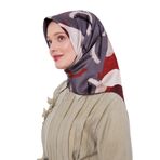 Kahve Yuvarlak Desen Twill İpek Eşarp