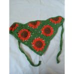 Kahvemavii Ayçiçek Motifli Bandana - 906 A.Yeşil - Tek Beden