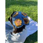 Kahvemavii Ayçiçek Motifli Bandana - Dark Denim-Yellow Alert - Tek Beden