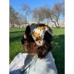 Kahvemavii Ayçiçek Motifli Bandana - Ekru - Tek Beden