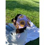 Kahvemavii Ayçiçek Motifli Bandana - Lila - Tek Beden