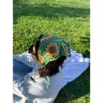 Kahvemavii Ayçiçek Motifli Bandana - Yeşil Sarı Gri - Tek Beden