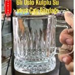 Kahverengi 4'lü Kristal Kulplu Su ve Çay Bardağı Seti - Seçenek 1