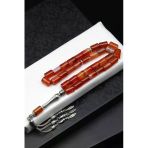 Kahverengi Akik Doğal Taş Tesbih 8 X 12 Mm Silindir Kesim - Tsb-0518