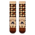 Kahverengi Ayıcık Renkli Unisex Çorap - Çok Renkli