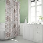 Kahverengi Banyo Paspas Ve Banyo Duş Perdesi Seti-Kaymaz Tabanlı Banyo Ve Kapı Önü Paspası