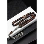Kahverengi-Beyaz Akik Doğal Taş Tesbih 8 X 12 Mm Silindir Kesim - Tsb-0519