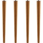 Kahverengi Boyalı Ahşap 50 Cm 4’Lü Set Doğal Masa Ve Sehpa Ayağı Silindir Modern Tasarım Ayakları