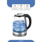 Kahverengi Cam Kettle, Şık ve Dayanıklı Elektrikli Su Isıtıcı - Ahşap - Ceviz