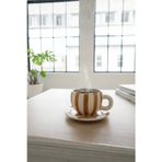 Kahverengi Çizgili 400 Ml El Yapımı Seramik Çay Kahve Kupa Takımı Mıt1327